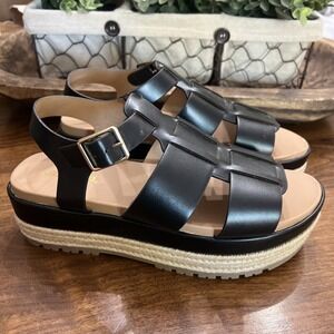 Soda Shoes McLean Fisherman Platform Sandals‎ for Women in Black Size 9
